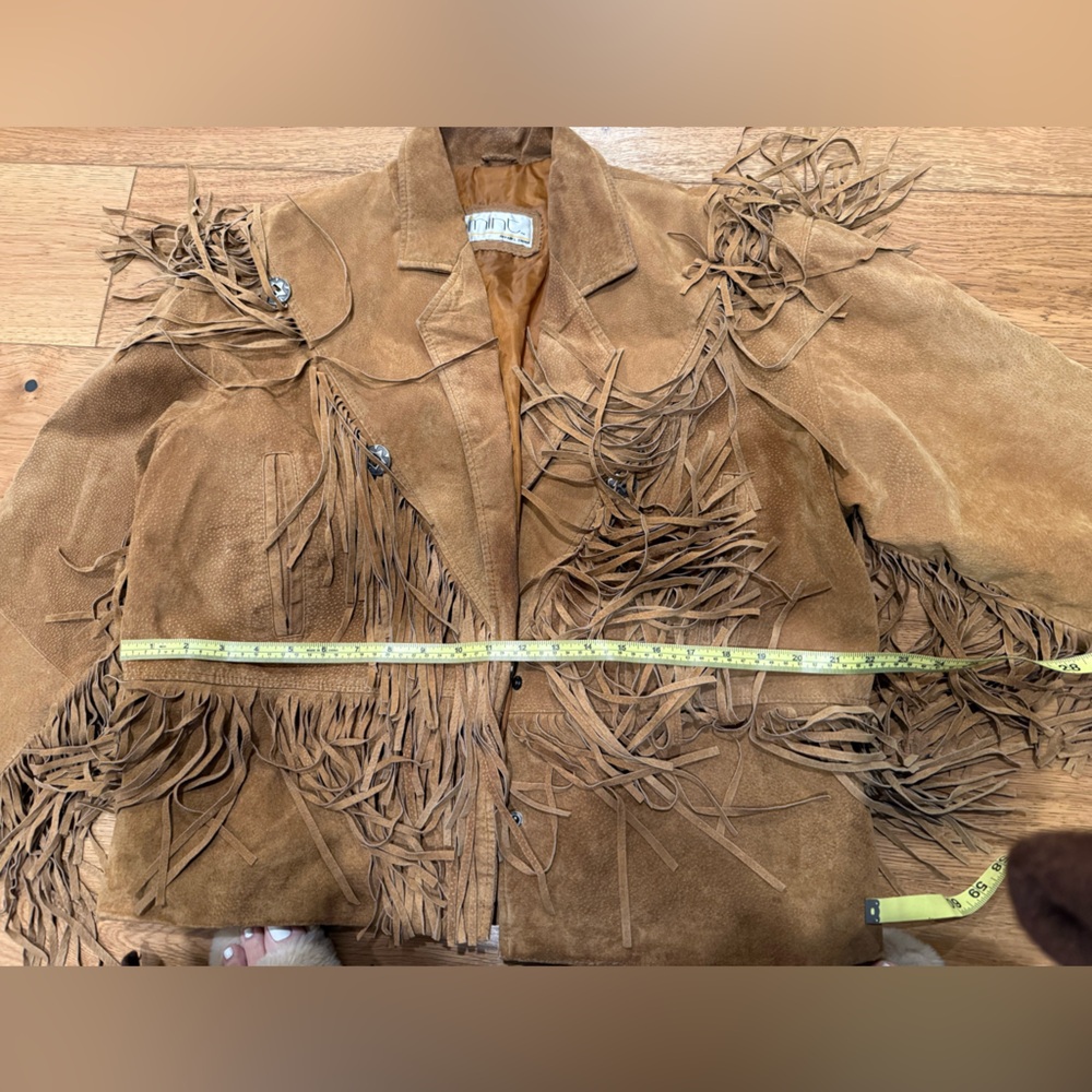 Tan Fringe Suede Jacket - Picture 8 of 11